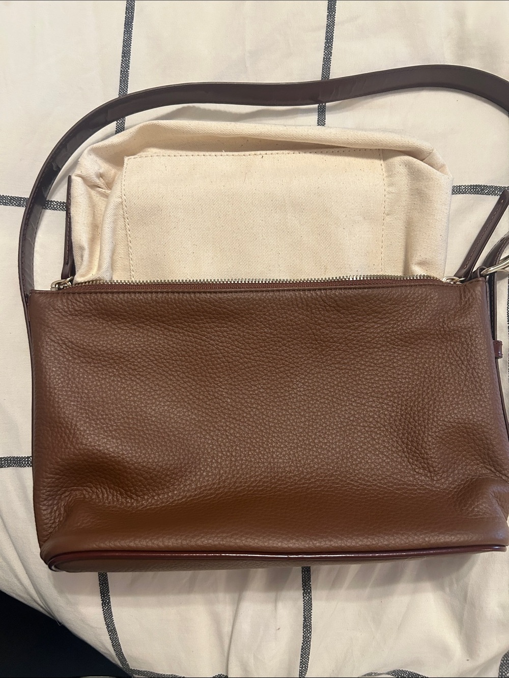 A.P.C. Brown Pebbled Leather with dark burgundy accents Shoulder bag - Picture 6 of 9